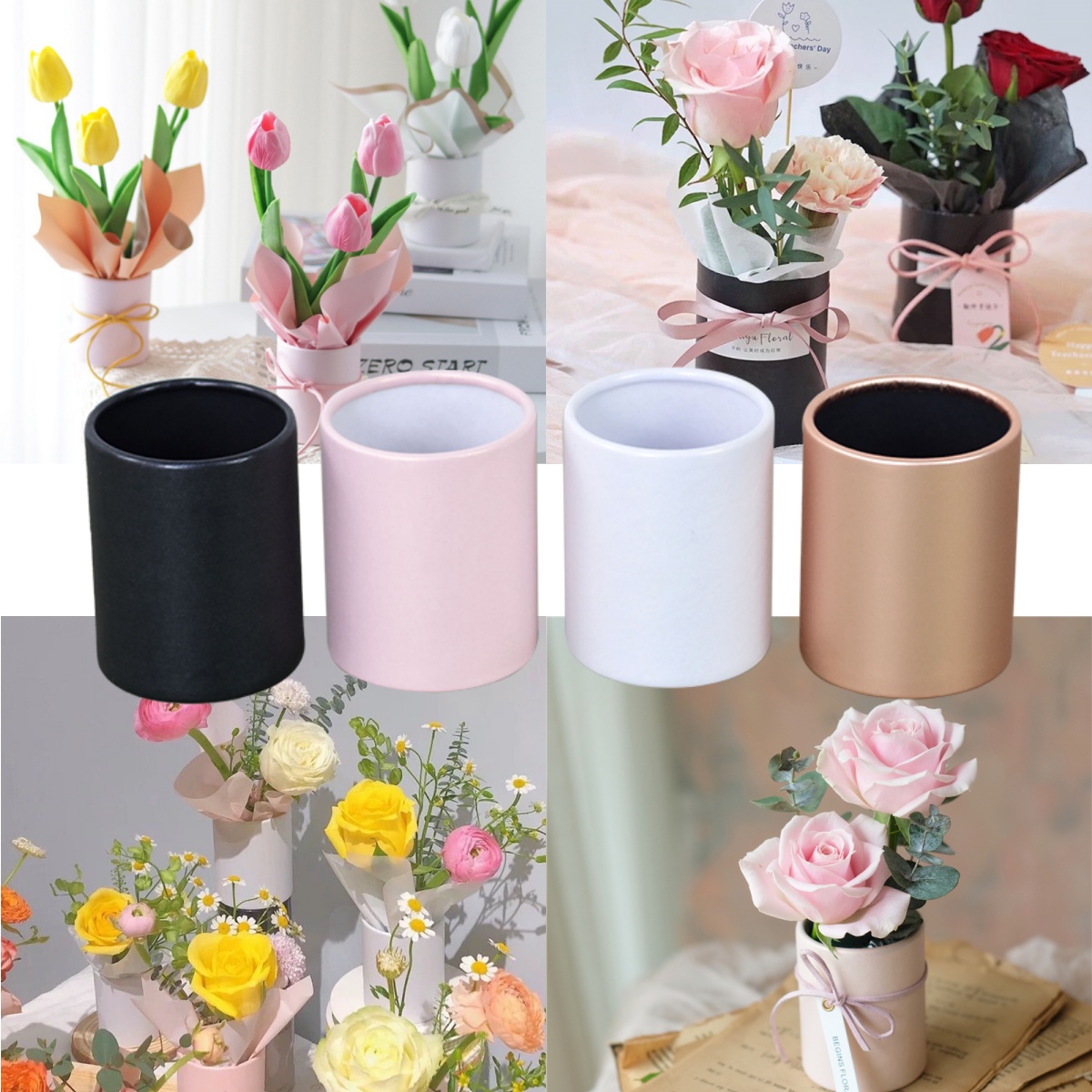 4 Peças Mini Caixa Redonda par - Florist Supply Paper avaliação e preço